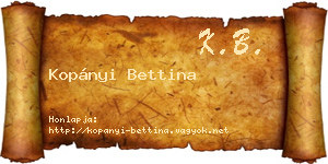 Kopányi Bettina névjegykártya